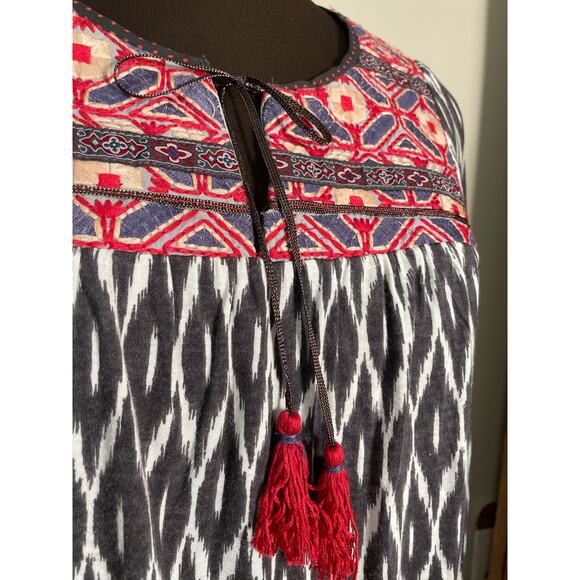 One September Unique Style Top, Aztec/tassels/polka dots, Small, long sleeve - Picture 4 of 5